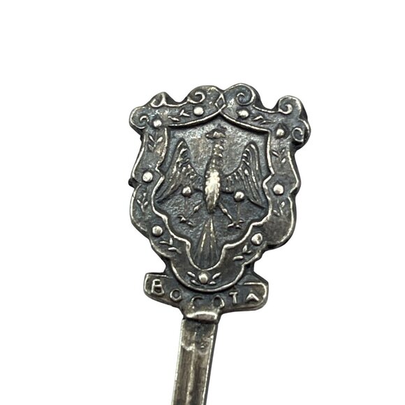 Vintage Silver Souvenir Spoon With Eagle Crest & Braided Handle B103 - Picture 2 of 4